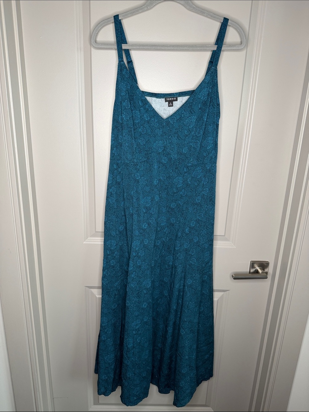 torrid Teal Floral Slip Midi Dress